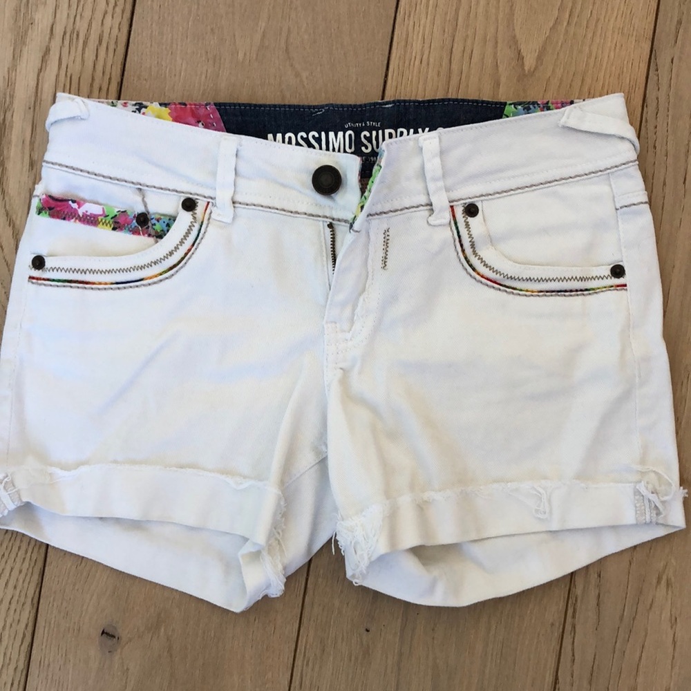 White jean shorts